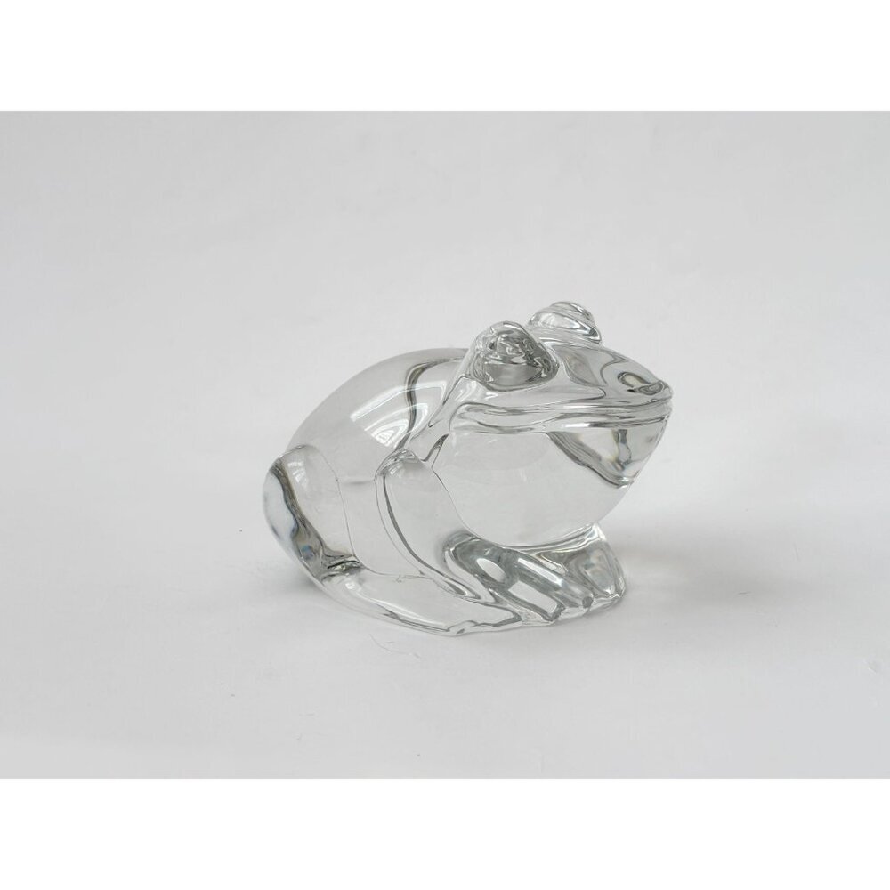 Vintage Clear Glass Handmade Frog Shaped Paperweight or Decorative Figure - Picture 6 of 11